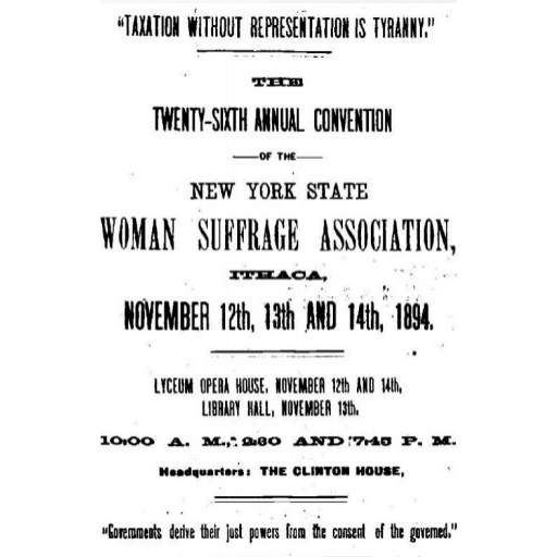 Advertisement for 1894 Suffrage Convention